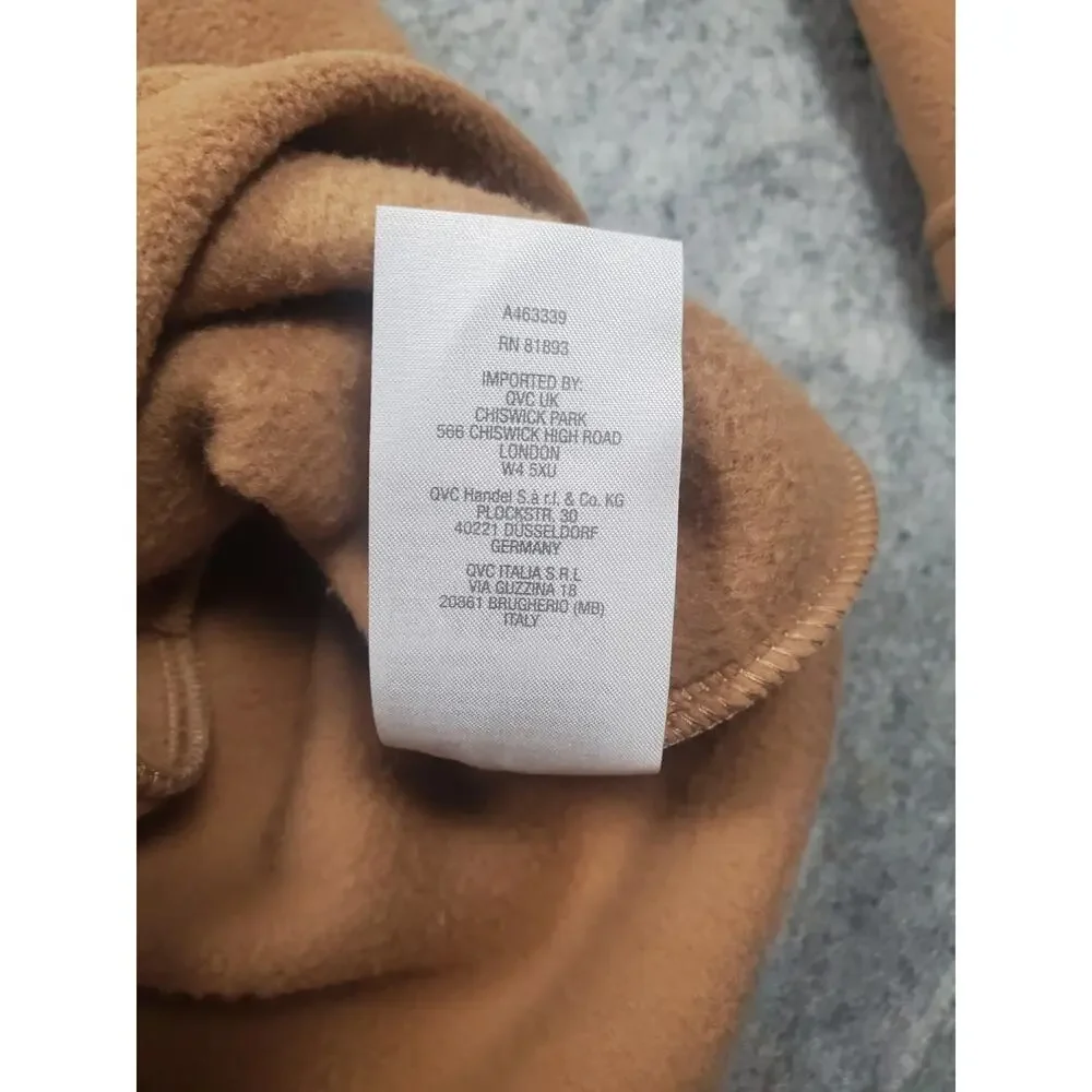 Women's Denim & Co Size Large Tan Full Zip Fleece Jacket - Picture 6 of 8